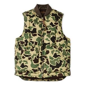 Filson Men's waxed down vest- tundra shrub camo